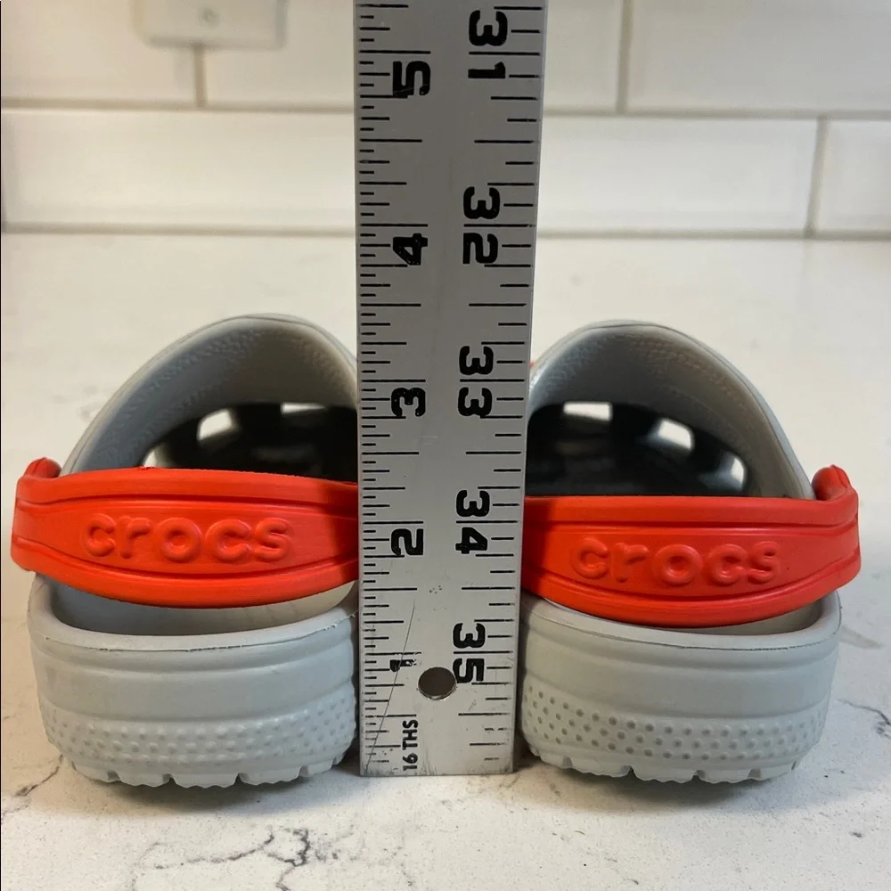 Crocs Classic Rocket Ship Clog  210359 - Toddler - Gray / Mirage Orange Size 7